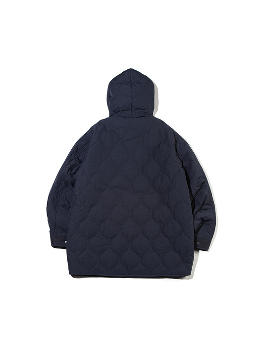 HOODED QUILTING JACKET (Navy)