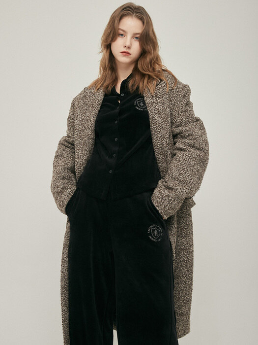 LO HERRINGBONE DOUBLE COAT(BROWN)