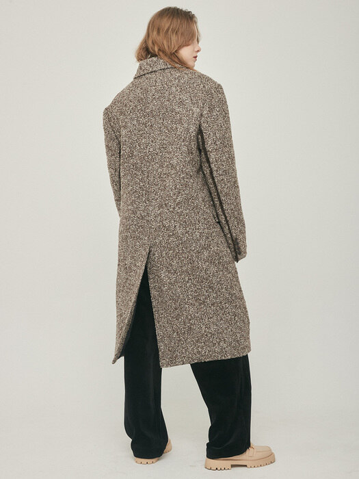 LO HERRINGBONE DOUBLE COAT(BROWN)