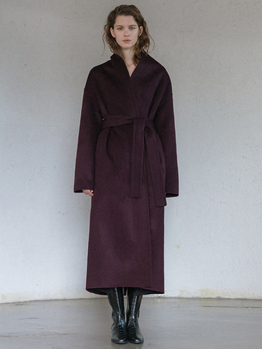 Pure Wool Muffler Robe Handmade Long Coat