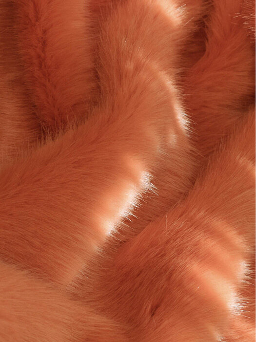 eco fur heavy blanket - lucid orange  에코퍼 양면 블랭킷 무릎담요