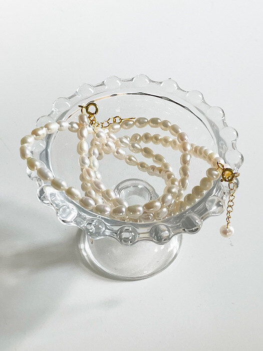 [Silver925] oar Classic Riz Pearl Necklace