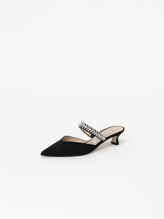 Patio Jewelled Mules in Black