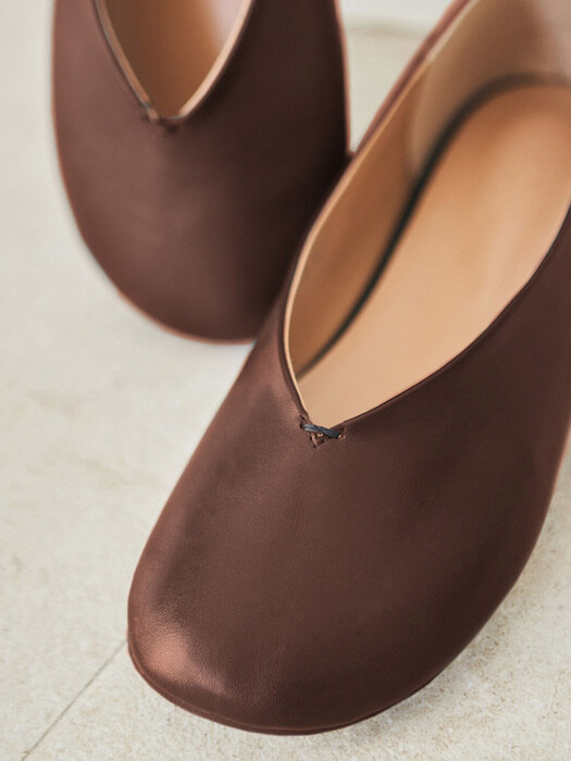 Round flatshoes - brown