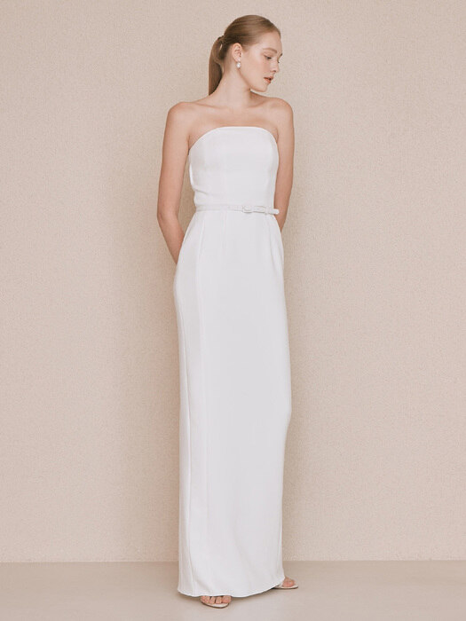 VERA H-line strapless maxi dress (Ivory)