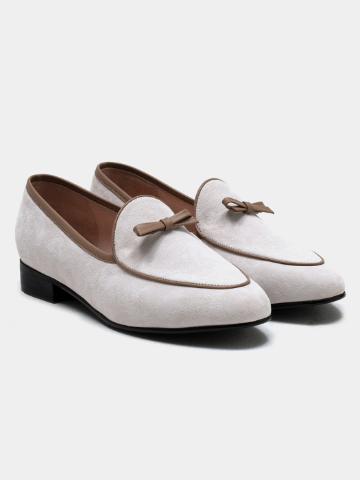 Ribbon Loafers White Suede / ALCW009