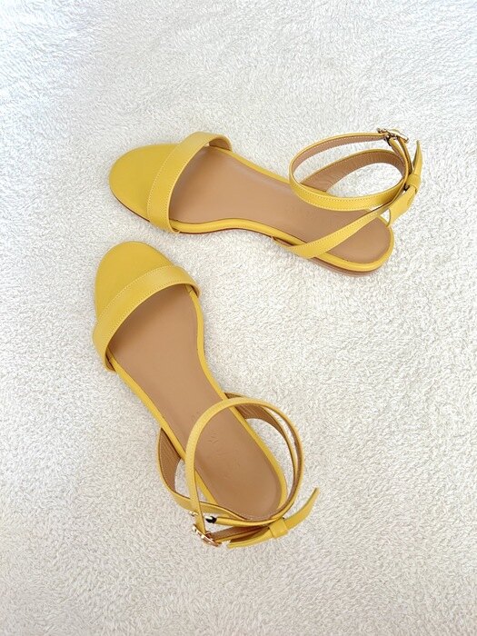 Olivia Back-Ribbon Sandals - Lime Yellow