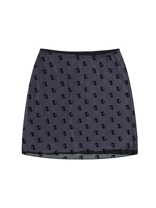 Cats mesh skirt_Purple