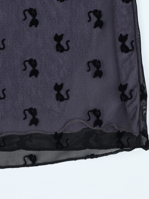Cats mesh skirt_Purple