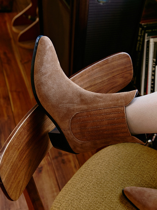 LUCAS vintage western ankle boots - 2color 6cm 모던 밴딩 웨스턴부츠