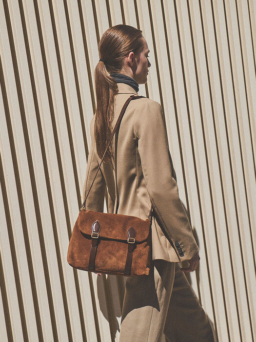 [단독]SABINE SATCHEL BAG_SUEDE BROWN