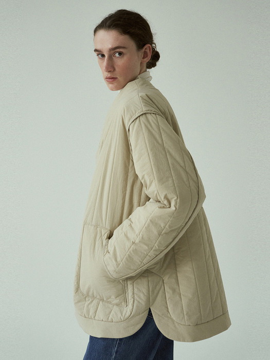 quilting oversized jacket (light beige)