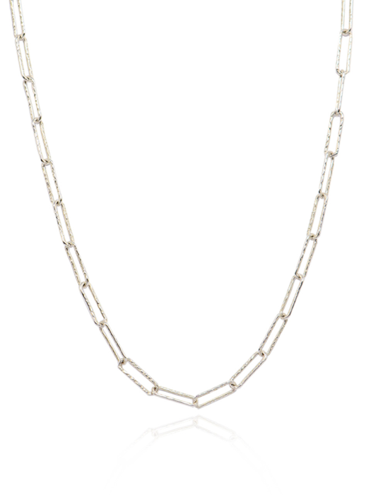 Texture Link Silver Necklace In407 [Silver]