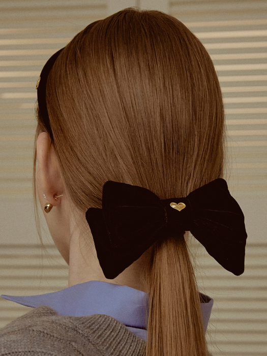 Heart Classic Double Ribbon Hair pin HB2217