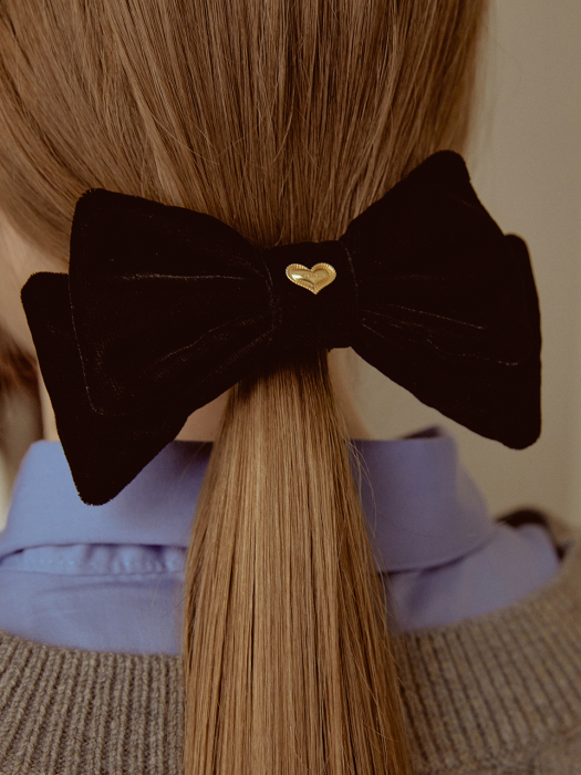 Heart Classic Double Ribbon Hair pin HB2217