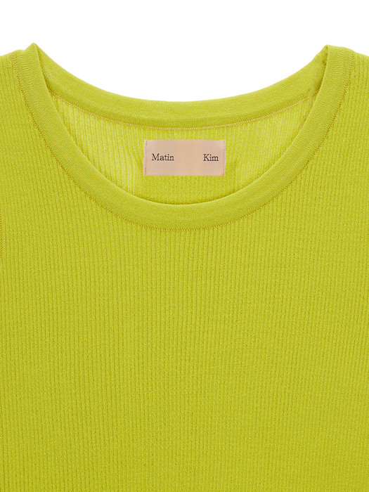 AIRY SLEEVELESS KNIT TOP IN LIME