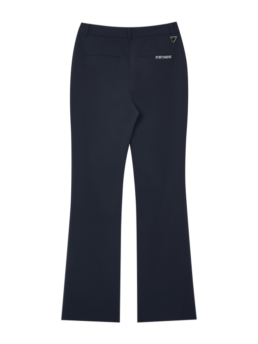 PINTUCK BOOTCUT PANTS - NAVY