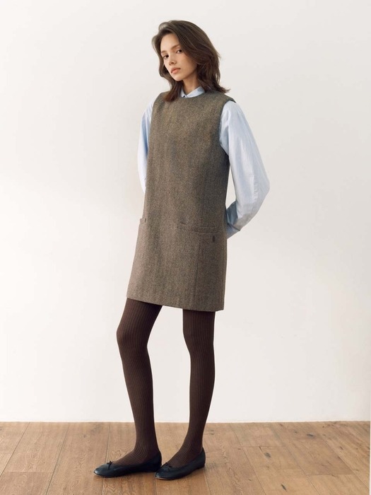 WATERLOO Volume sleeve shirt (Ivory/Sky blue)