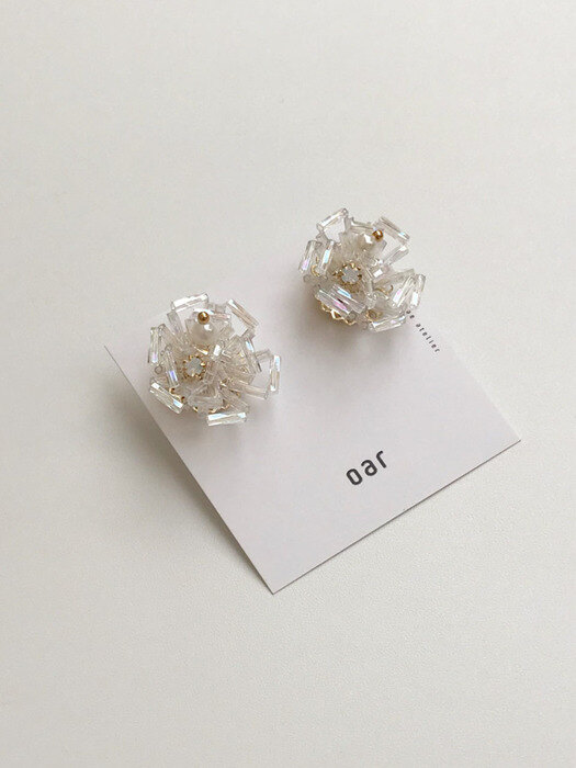 [은침/논피어싱] Pure Beads Pearl Flower Earrings