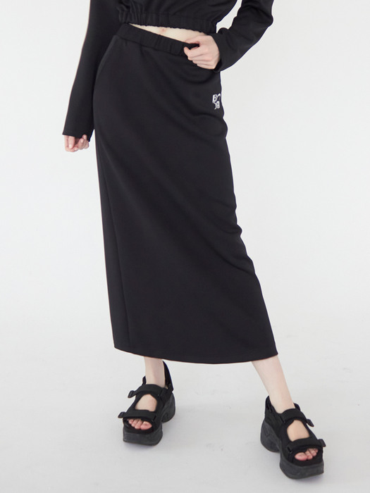 Daily comfort long skirt (Black)