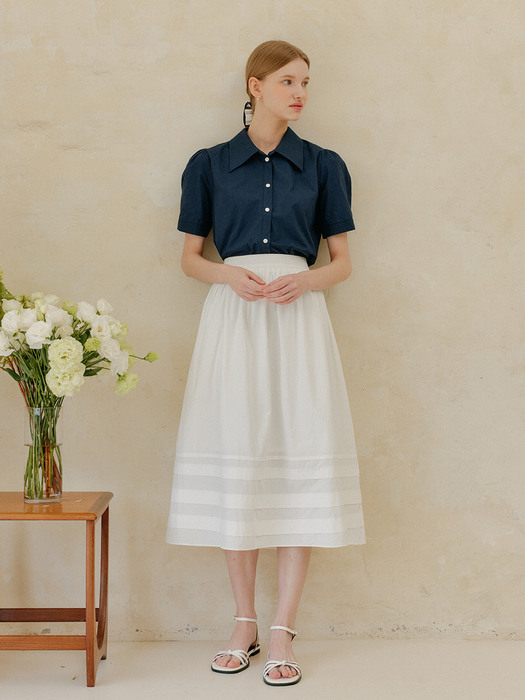 POINT LAYERED SKIRT_WHITE