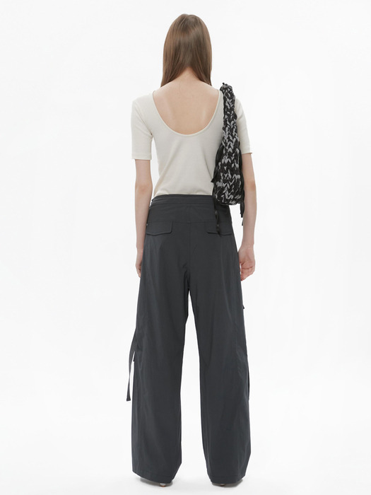  STRING CARGO PANTS, CHARCOAL