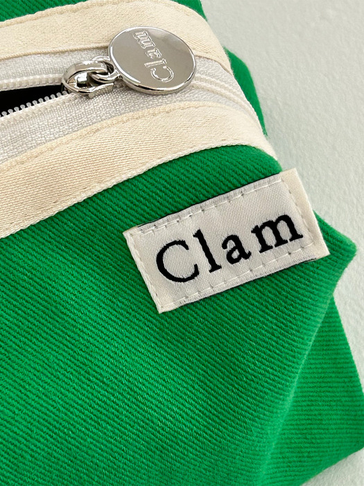 Clam round pouch _ Vivid green