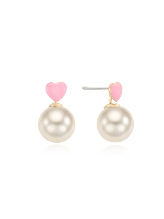 lola heart pearl earring