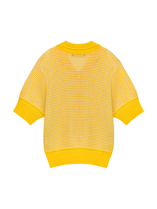 TWO TONED CROCHE KNIT - YELLOW