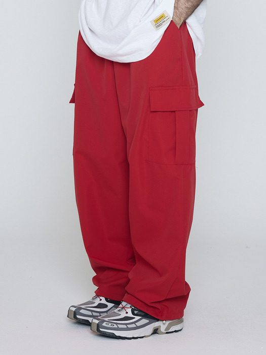 CB SEMI WIDE STRING CARGO PANTS (RED)