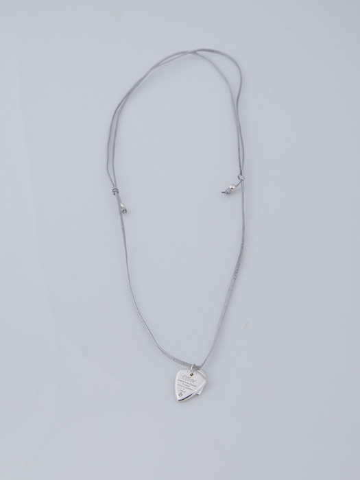 fillow logo peak silver string necklace