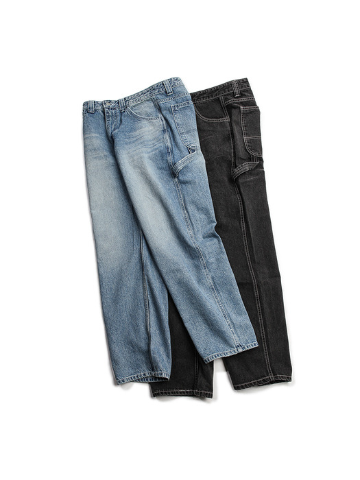 Work Denim Pants (Onewash) -Black-