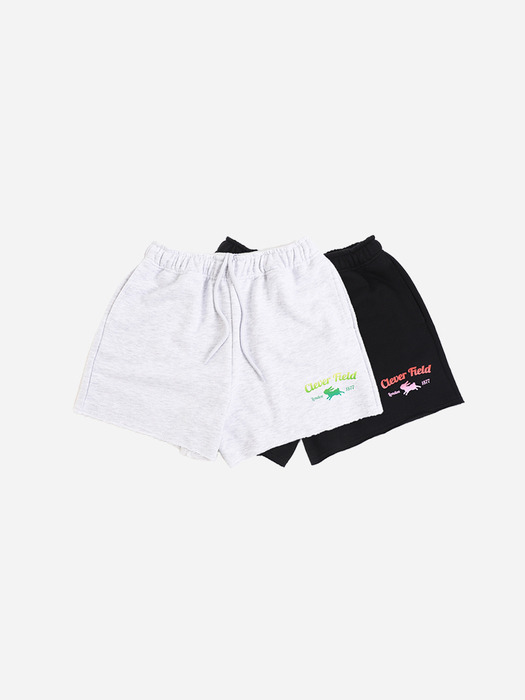 arch logo Graphic Cutting Sweat Shorts_Gray