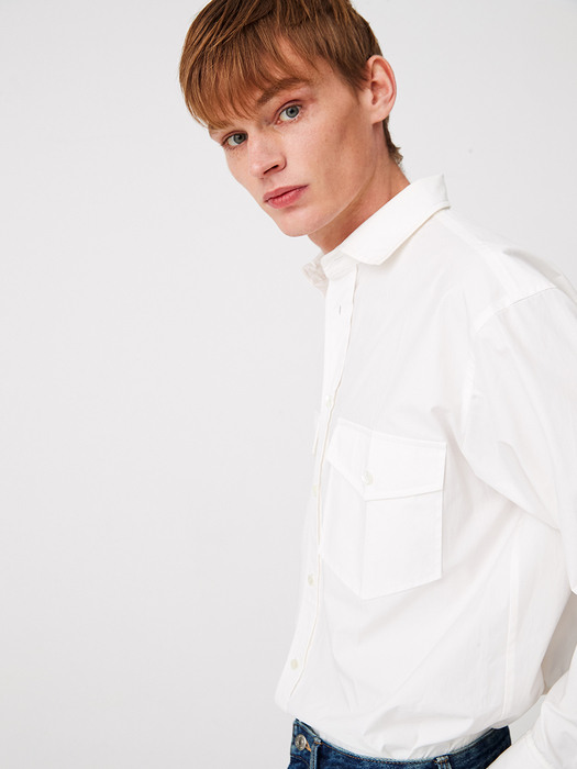 UNISEX, Pocket Classic Shirt / White