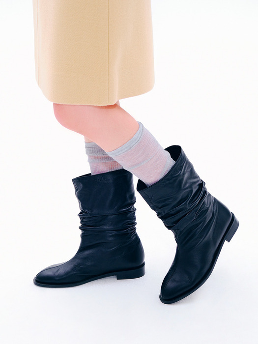 [단독]Maeve Shirring Mid Boots_2 Colors