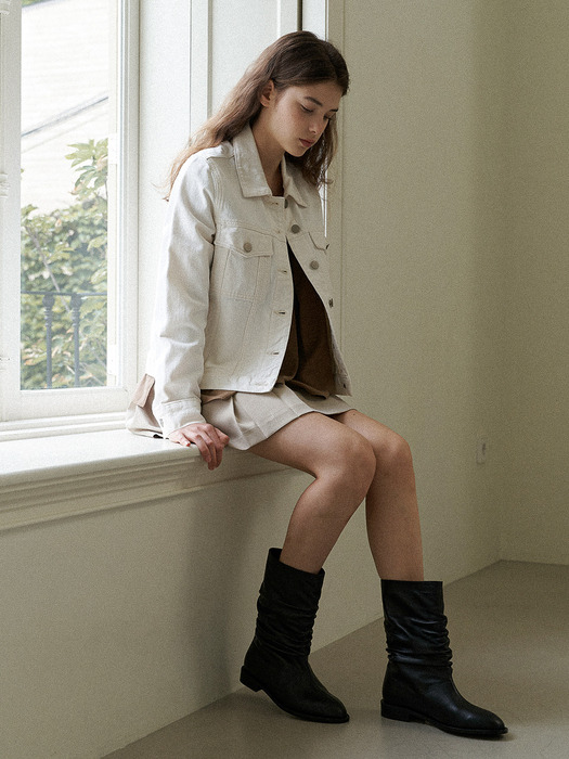 [단독]Maeve Shirring Mid Boots_2 Colors