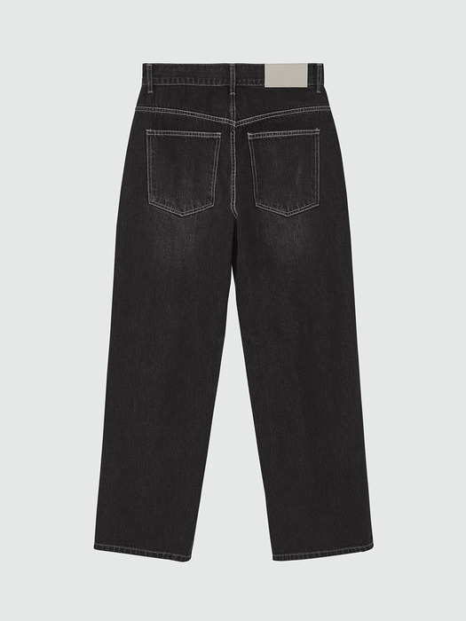 Deep Pleats Wide Jeans DCPT030Black