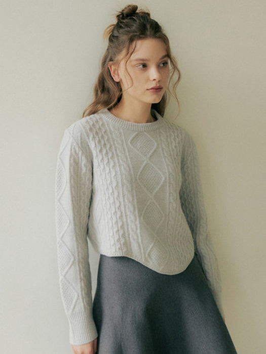 [cashmere] 158 wave knit (light gray)