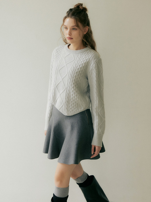 158 [cashmere] wave knit (light gray)