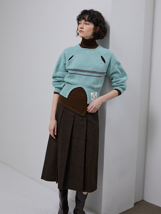 [LINE] Wool Blend Pleats Skirt