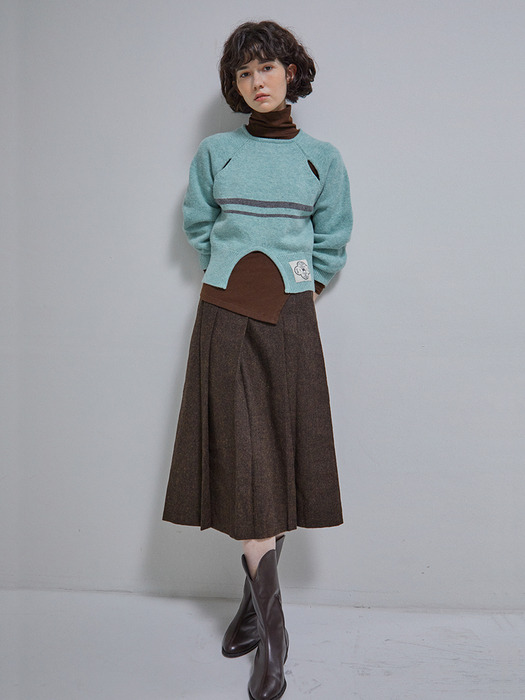 [LINE] Wool Blend Pleats Skirt