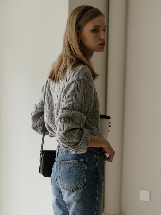 Nina cashmere cardigan(Gray)