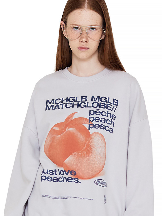 PEACH SWEATSHIRT (LIGHT GREY)