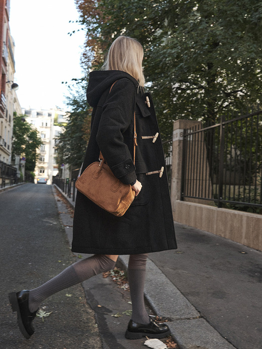TWO-WAY SUEDE TOTE BAG_BROWN