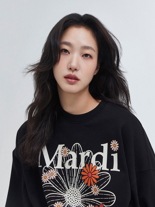 SWEATSHIRT FLOWERMARDI BLOSSOM_BLACK CREAM