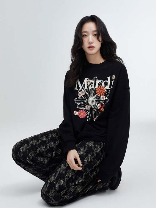 SWEATSHIRT FLOWERMARDI BLOSSOM_BLACK CREAM