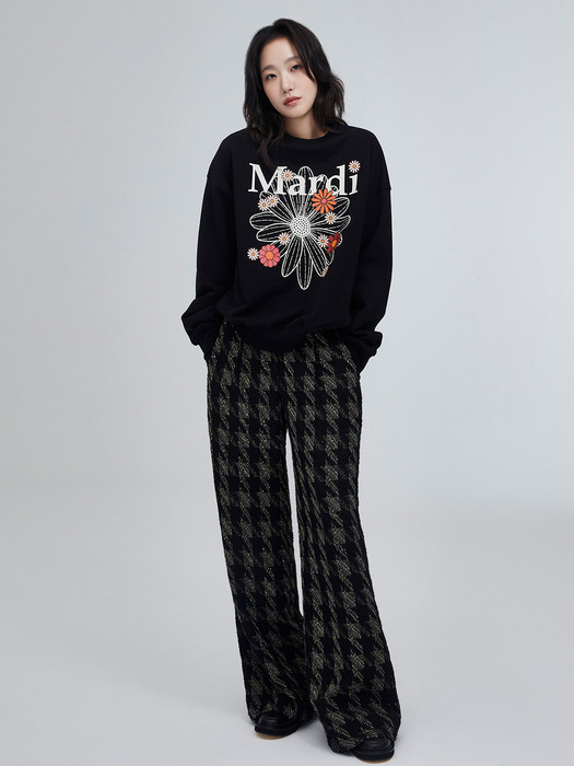 SWEATSHIRT FLOWERMARDI BLOSSOM_BLACK CREAM