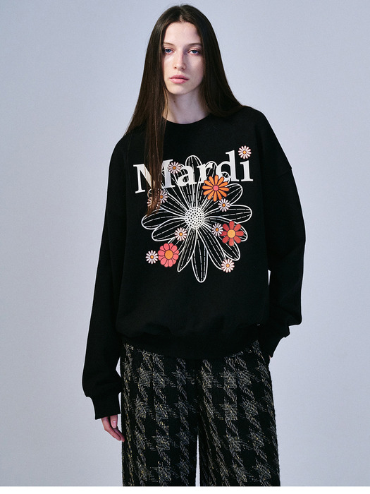 SWEATSHIRT FLOWERMARDI BLOSSOM_BLACK CREAM