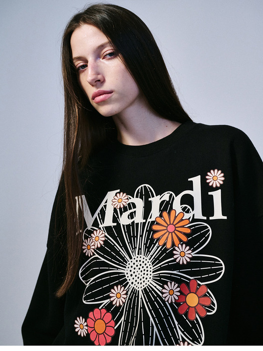 SWEATSHIRT FLOWERMARDI BLOSSOM_BLACK CREAM