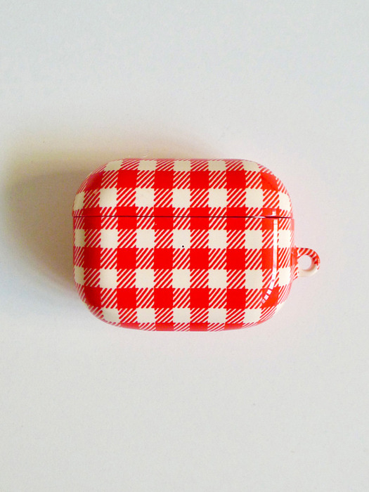 Red Check Airpod Case